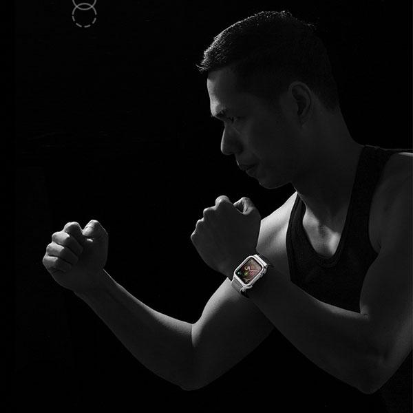 USAMS Strap with Case for Apple Watch 4/5/6/7/Se 40/41mm. Black Zb73Iw1 (Us-Zb073)