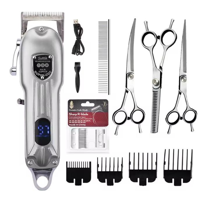Professional Dog Hair Clipper All Metal Rechargeable Pet Trimmer Cat Shaver Cutting Machine Pets Low Noice Grooming Haircut