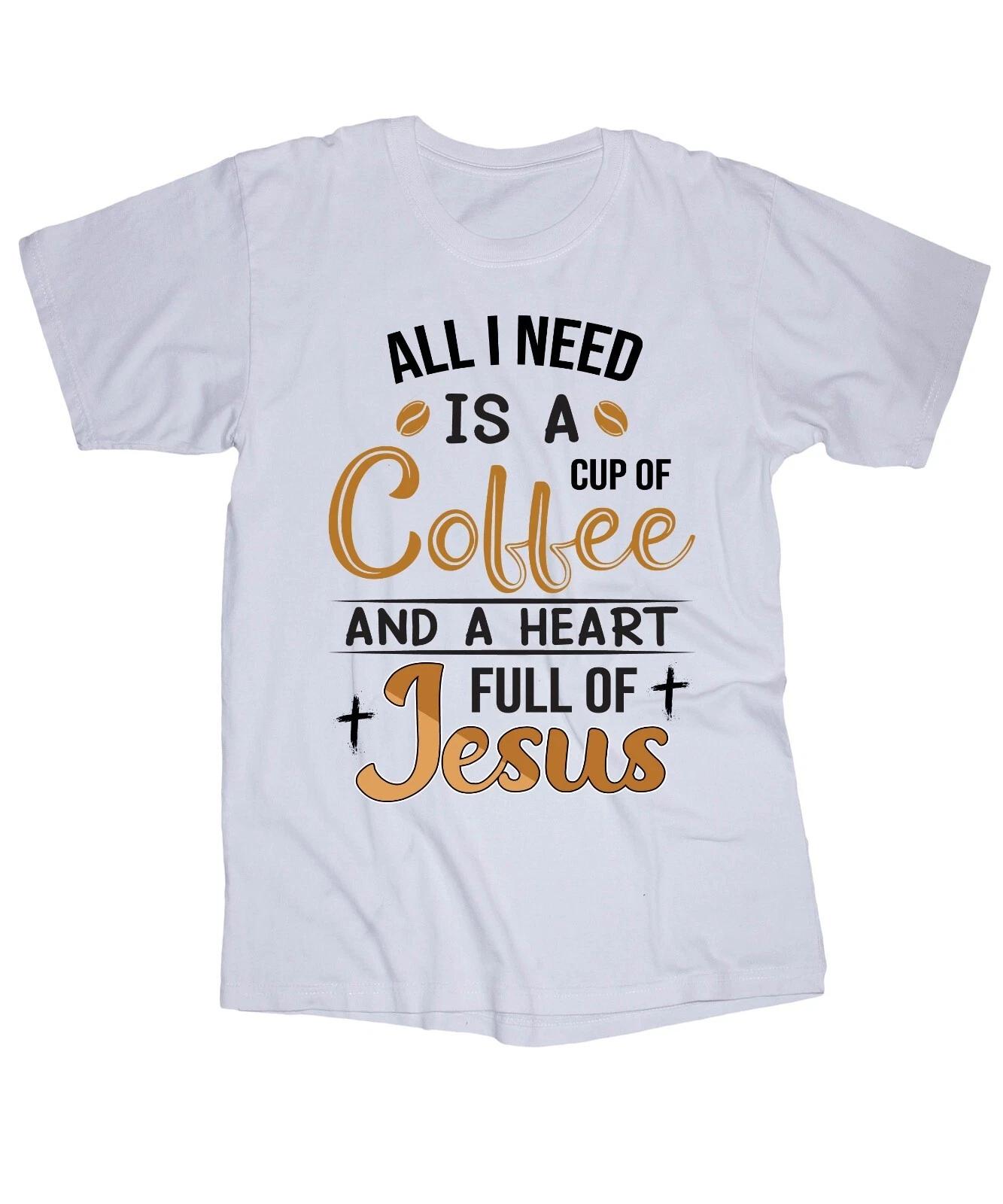 

Coffee Jesus Heart Religious Sayings White T-shirt L