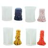 Cylinder Candle Mold Carved Pillar Candle Molds for DIY Candle Gypsum Ornaments Home Decorations Epoxy Resin Casting