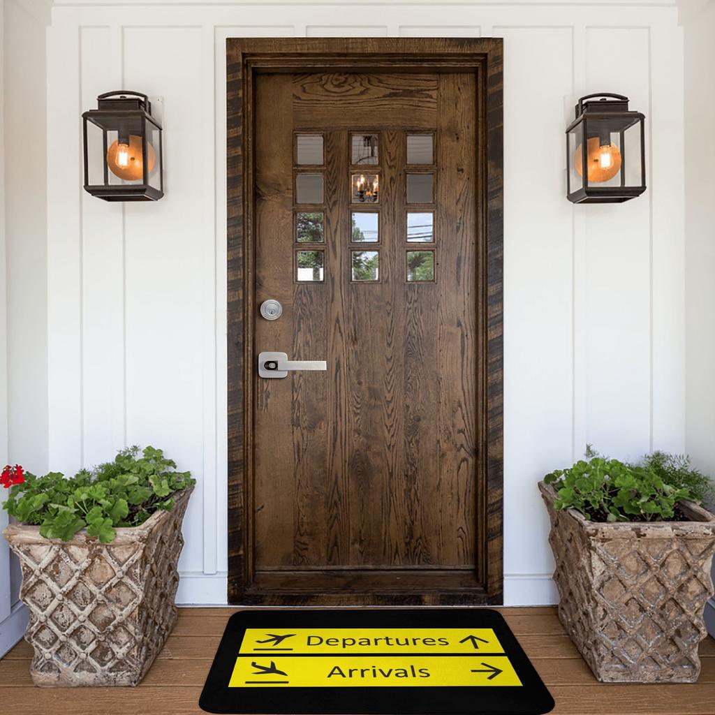 Departures And Arrivals Airport Sign Doormat Non-Slip Kitchen Bathroom Mat Bedroom Balcony Floor Door Entrance Carpet Rug
