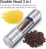 2 In 1 Stainless Steel Salt and Pepper Grinder Set Double Head Salt and Pepper Grinder Manual Salt and Pepper Mill Grinder New