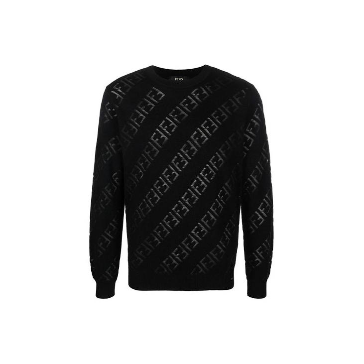 FENDI Sweaters Men's Black Crew Neck Moderate Other FZY111AH3BF0QA1