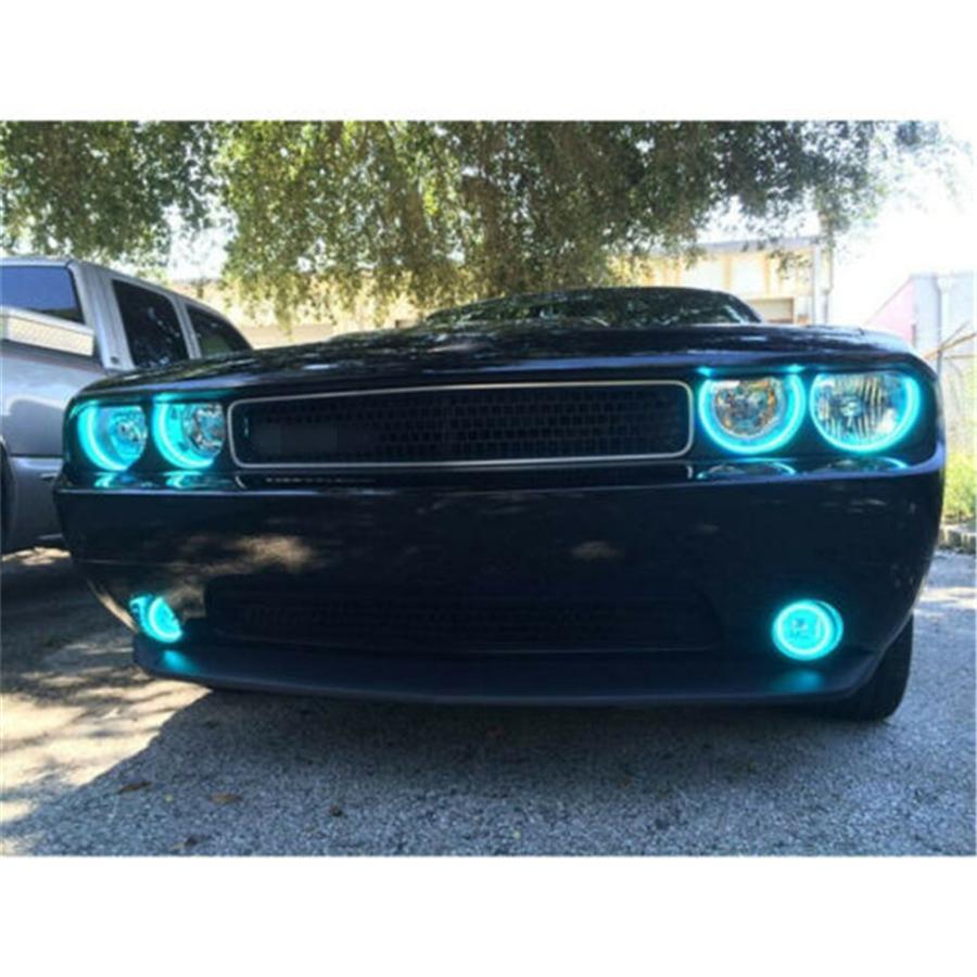 2Pcs 60mm RGB Car Motorcycle Angel Eyes Headlight Halo Rings Decorative Lights