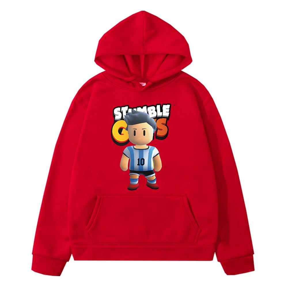 

Stumble Guys Print Hoodies Autumn Sweatshirt boy girls Tops anime hoodie Fleece Jacket Casual pullover y2k sudadera kids clothes 160 червоний