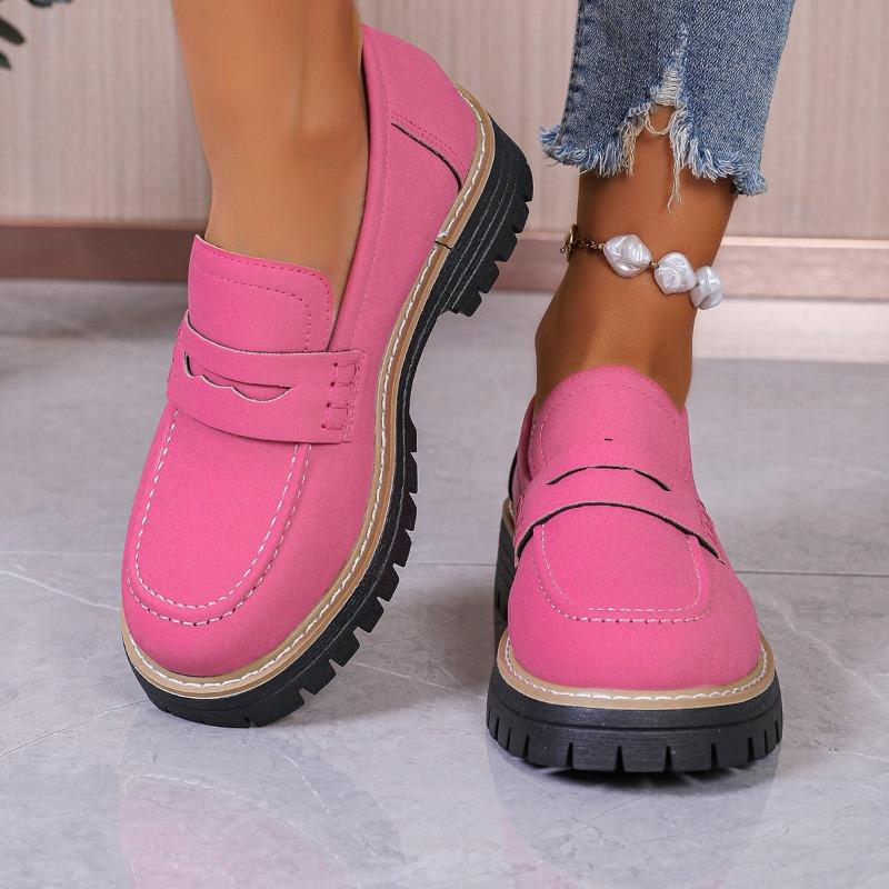 Low-top Single Shoe Women's 2025 Autumn New Muffin Thick-heeled British Loafers