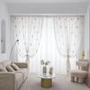Sheer Embroidered Curtains Voile Window Scrim Light Filtering Not Transparent for Living Room Balcony Decor