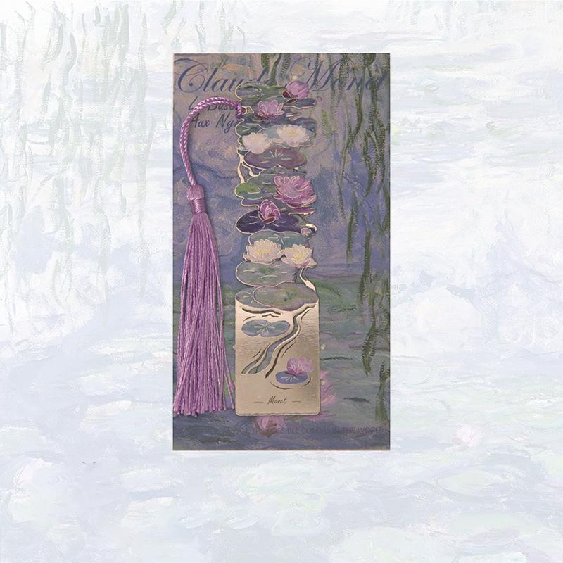 Aesthetic Book Page Clip Floral Painting Metal Bookmark Hollow Metal Book Accessories Student Reading Mark Stationery Gifts