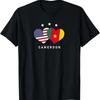 Cameroon Flag Usa T Shirt Love Heart