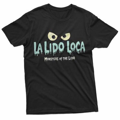 Creepy Eyes With Dripping La Lido Loca Text T-Shirt