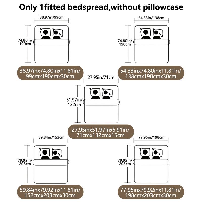 1 Cartoon Cute Bear Zai Pattern Digital Printed Frosted Fitted Sheet,Bedroom Printed Bed Cover,Bedding(No Pillowcase)