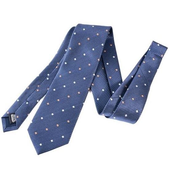 Michiko London Brand Necktie Made Japan Nishijin Weaving 100 Silk Jacquard Weave Square Pattern.