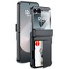 For Samsung Galaxy Z Flip 6 with Card Holder [RFID Blocking] & Hinge Protection & HD Screen Protector,Rugged Anti-Scratch Phone Case-Black