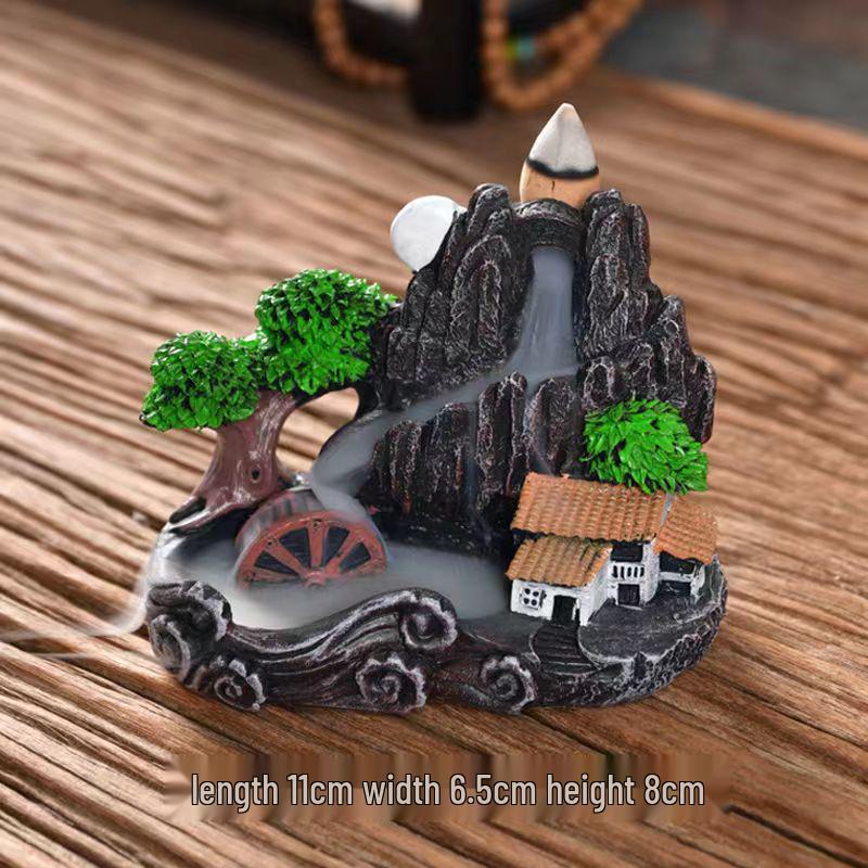Retro Resin Backflow Incense Burner for Home and Tea Ceremony