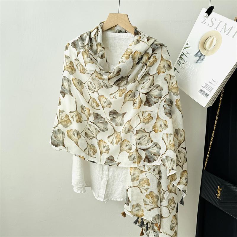 Autumn Fashion Poppy Floral Tassel Viscose Shawl Scarf Lady High Quality Wrap Pashmina Stole Bufandas Muslim Hijab 180*90Cm