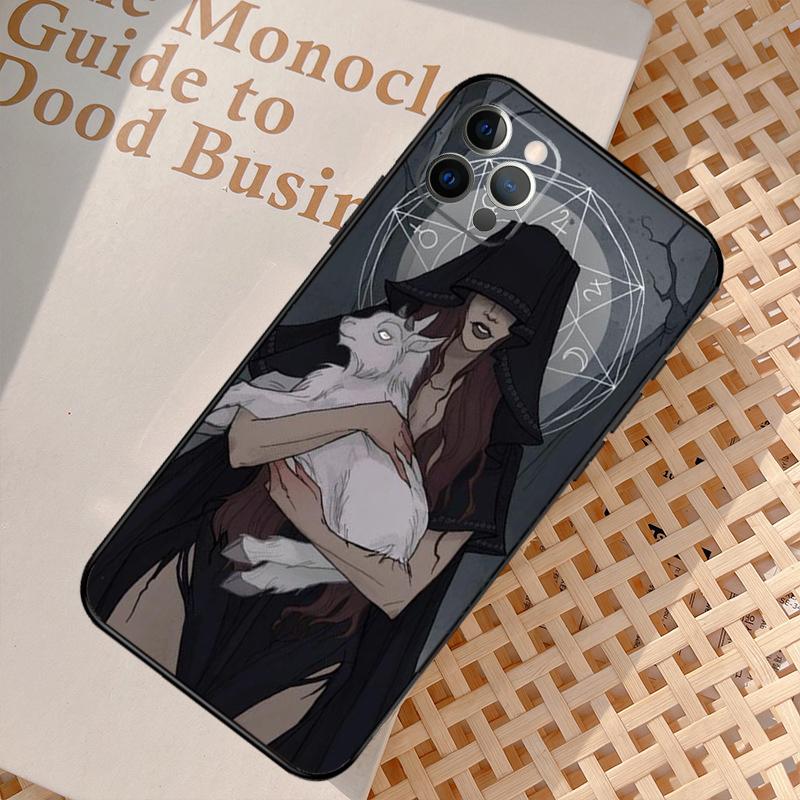 Gothic Witch Satan Phone Case For iPhone 17 Air 15 14 13 12 11 16 Pro Max 13 12 Mini 15 16 Plus 16e Cover Coque