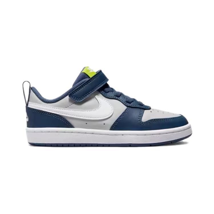 Nike Court Borough Low 2 PS Grey Fog Mystic Navy Kids Sneakers White Atomic-Green BQ5451-016