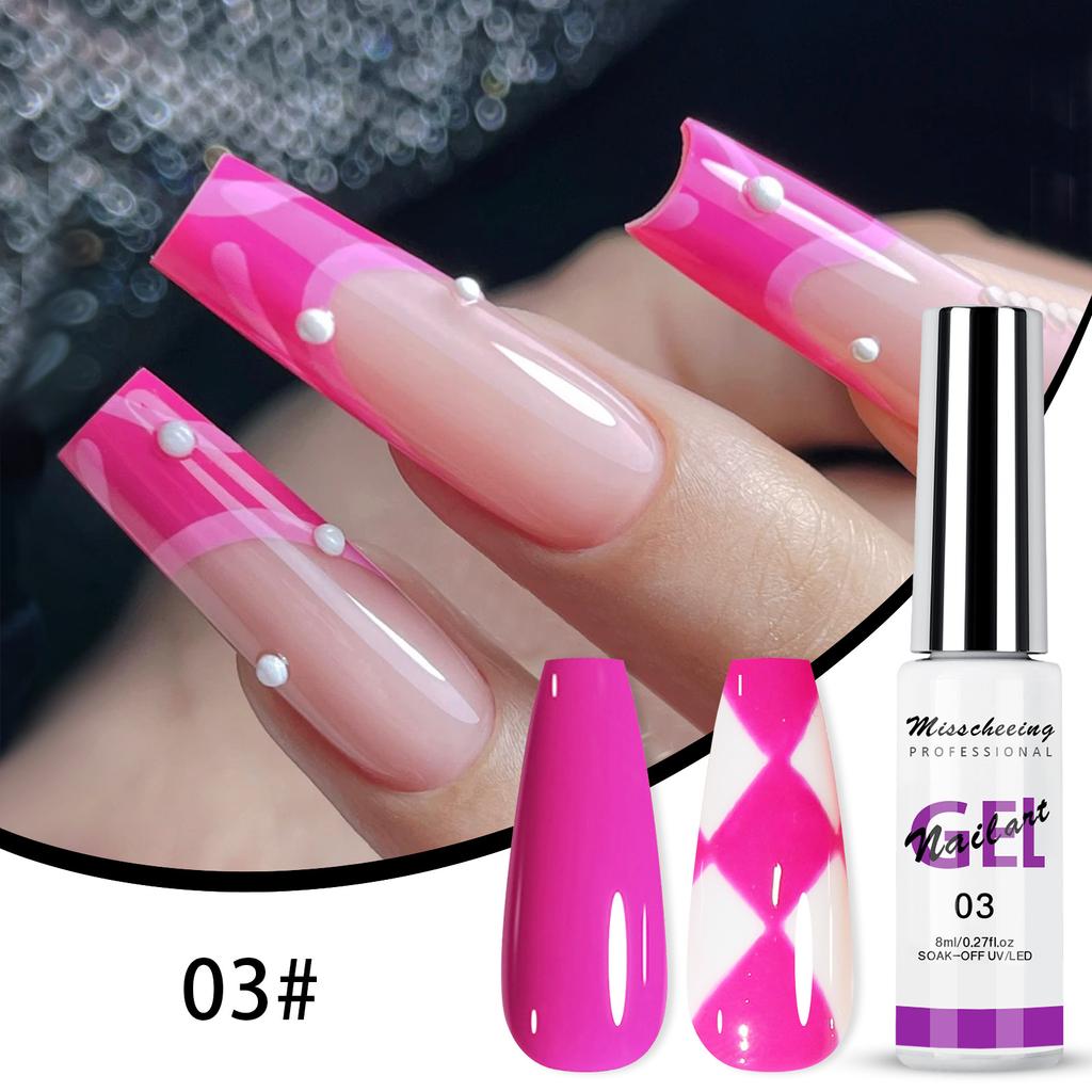 12 Salad Wire Glue 3D Painted Nail Wire Glue Nail Brush Glue Hook Set