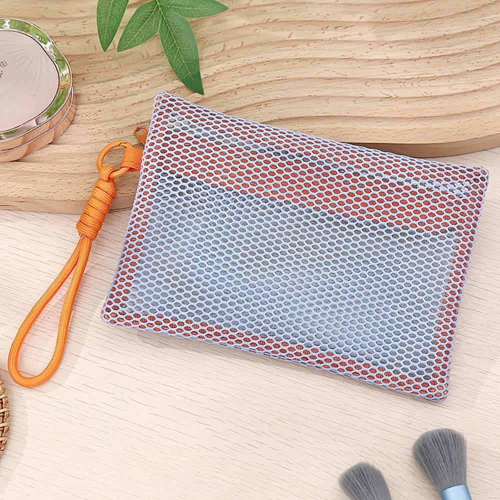 

Zipper Cosmetic Bag with Handle Coin Purse Fashion Toiletry Bag синій