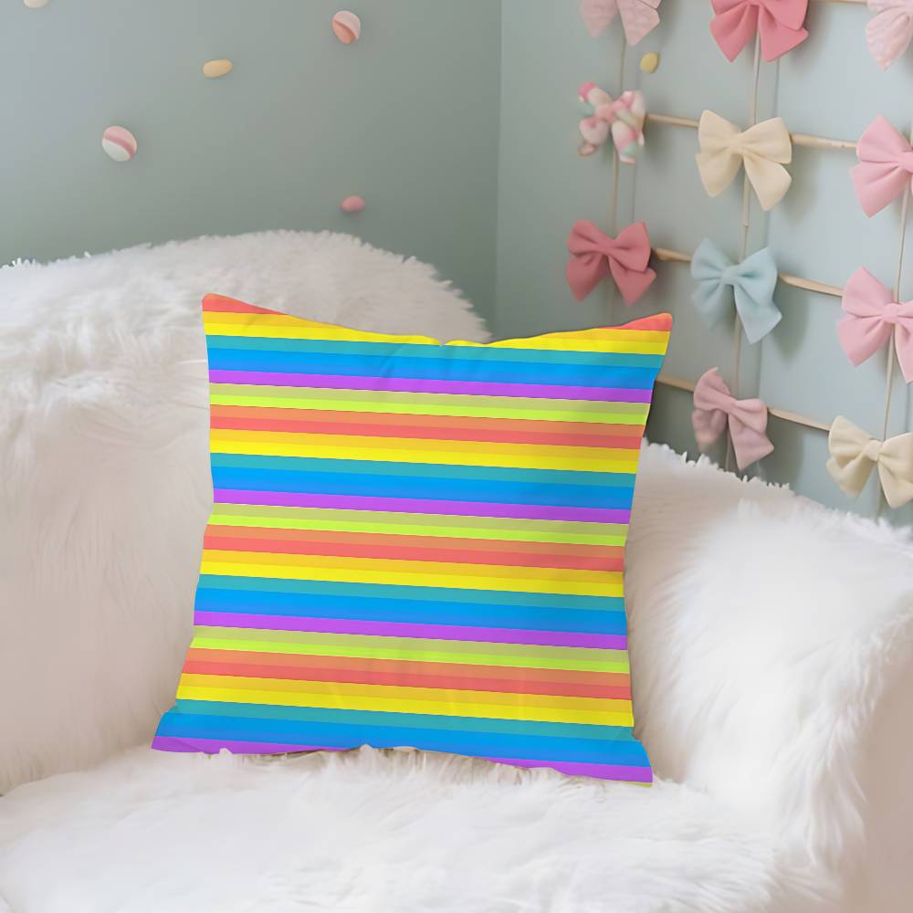 LGBT Rainbow Flag Pillow Case Throw Pillow Cover Nordic Vintage Style Cushion Covers Home Living Room Sofa Couch Seat