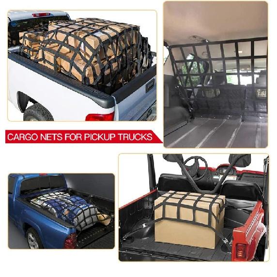 Universal Heavy-Duty Car Trunk Rooftop Cargo Net Mesh with 4 Fix Points for Truck Trailer Dumpster Luggage Extension Net Cover