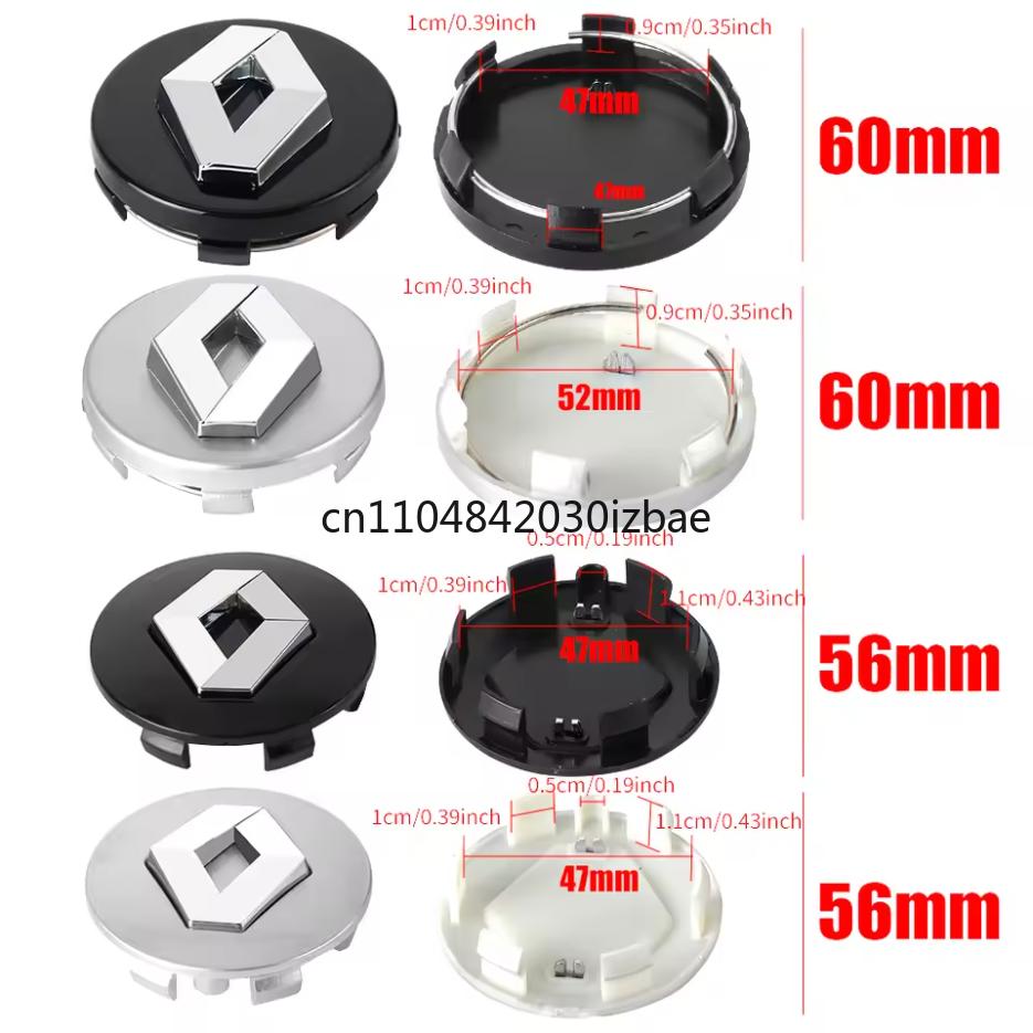 High quality For Renault Megane Trafic Captur Emblems Kangoo Zoe 4PCS 56mm 60mm Car Wheel Center Cap Logo Hub Badge Rims Cover Z888