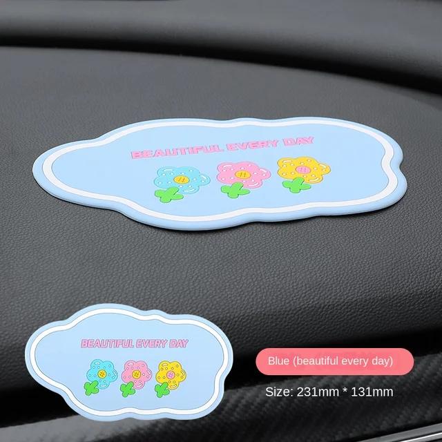 Car cute anti-slip mat car mobile phone center console high temperature storage mat creative decoration attached to the car acce