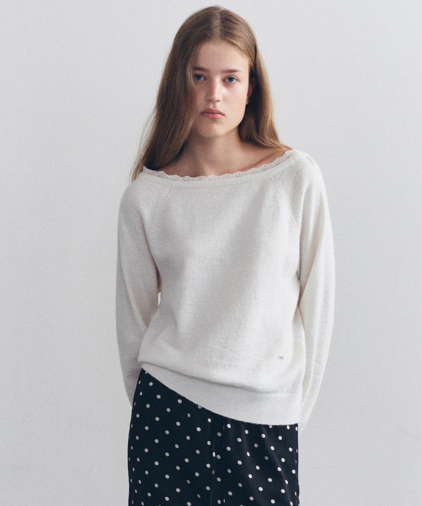 ROLAROLA Boatneck Lace Knit Ivory
