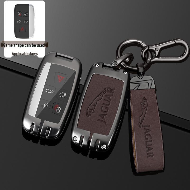 Jaguar XFL/XEL/XJL/F-Pace/F-Type Key Case with Buckle - Premium Car Key Remote Holder
