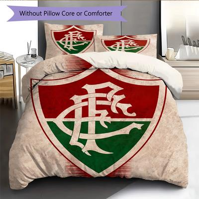 Fluminense FC Pattern Bedding Quilt Set Home Decoration Gift (1 * Duvet Cover + 2 * Pillowcase Without Core)