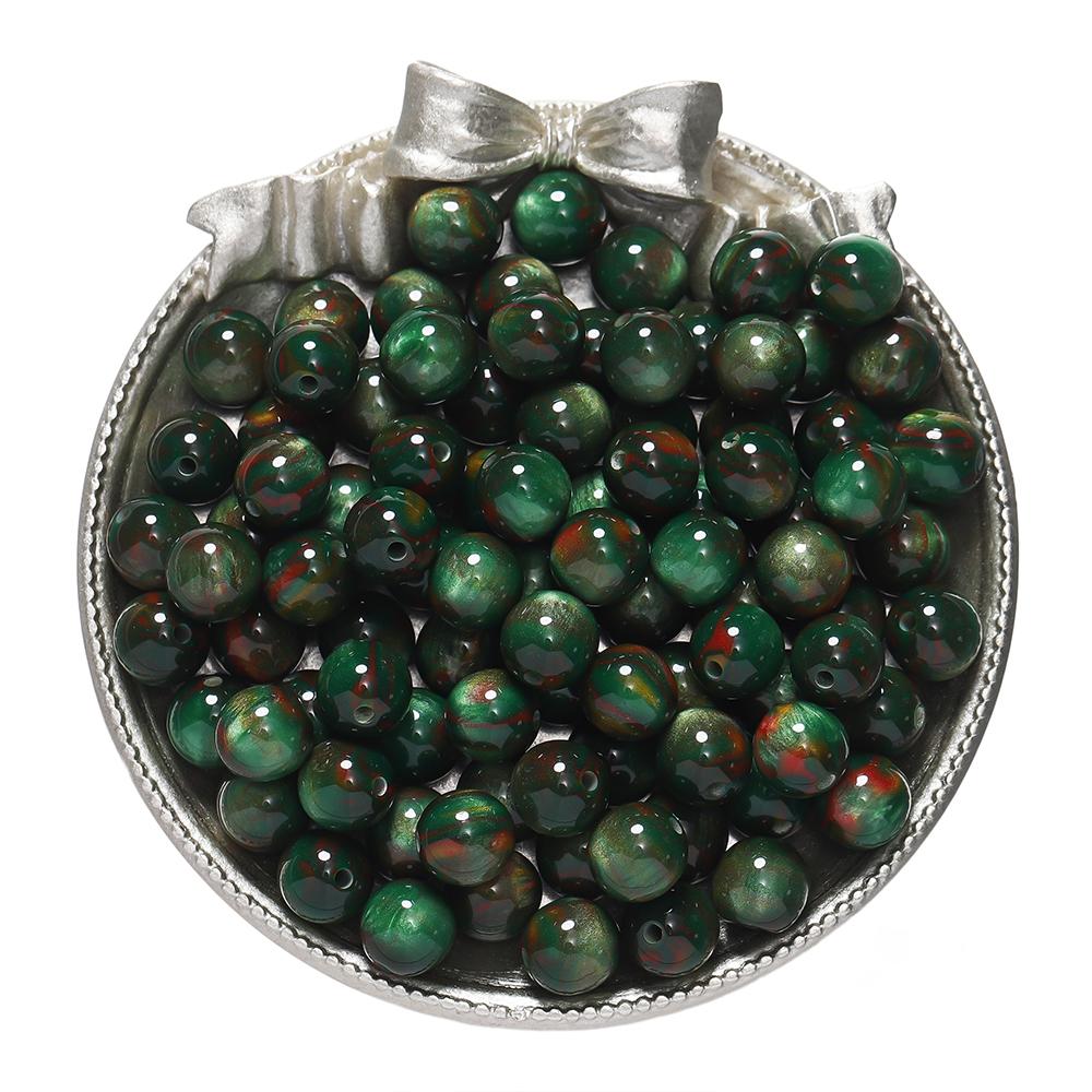 

20-50 шт./лот Блестящие круглые смоляные бусины под кошачий глаз, россыпь бусин для изготовления браслетов, ожерелий, подвесок, фурнитура для бижутерии 8mm x 20Pcs зелёный