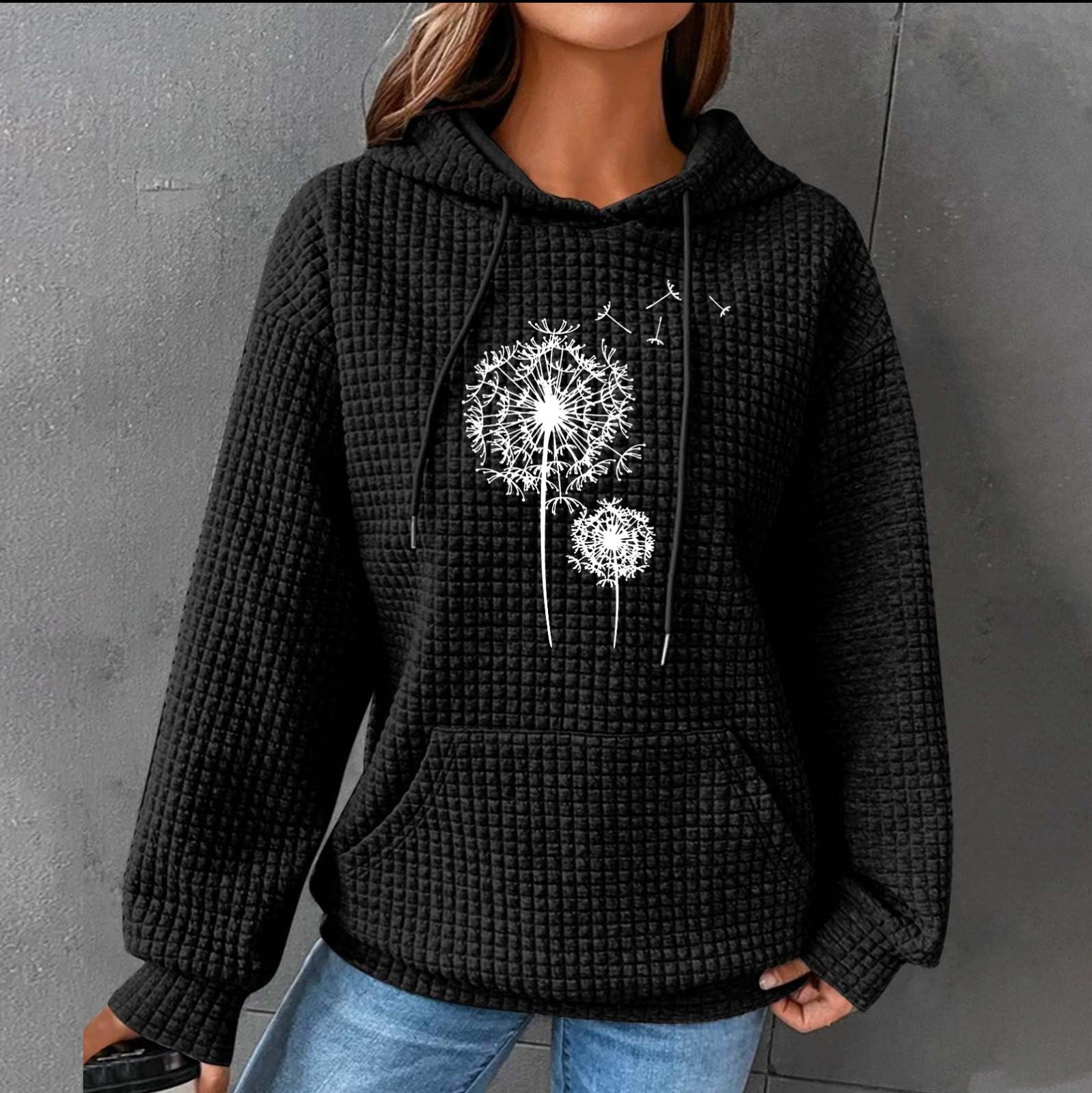 

Женские толстовки с длинным рукавом, повседневные толстовки с капюшоном и шнурком с принтом для женщин, пуловер с карманами XXXL