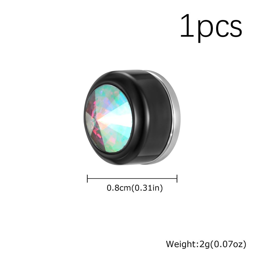 Stylish Round Zircon Non Piercing Small Earrings Stainless Steel Magnetic Ear Studs Clips for Men Punk Fashion Jewelry Gifts