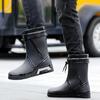Wear-resistant Male Shoes Pvc Fishing Men's Rain Boots Galoshes for City Work Loafers Comfortable Low-heel Waterproof Fashion