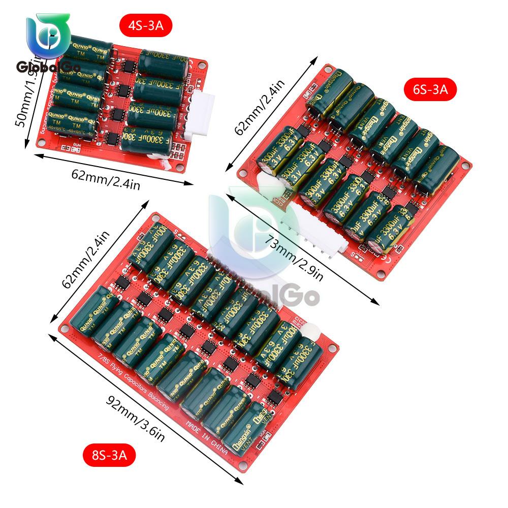 3A Whole Group Balancer Active Lithium Li-Ion Lifepo4 Battery Equalizer Energy Transfer Capacitor BMS Board-4S 6S 8S