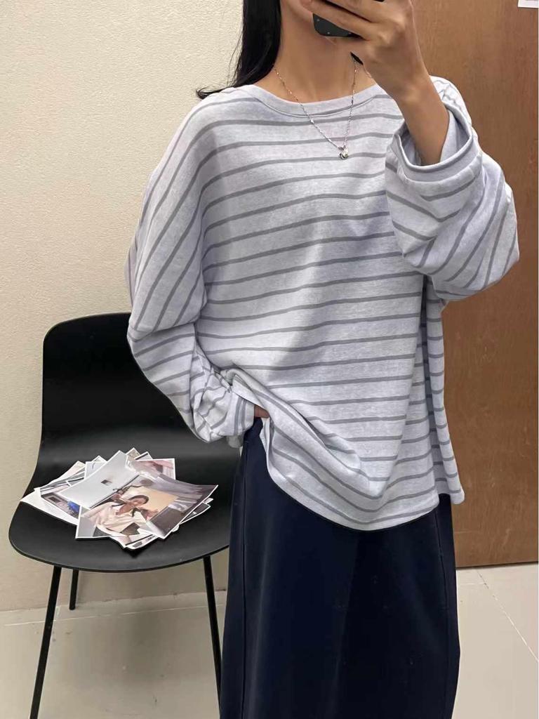 Da 7 Women's Spring Plus Size Korean Striped T-shirt