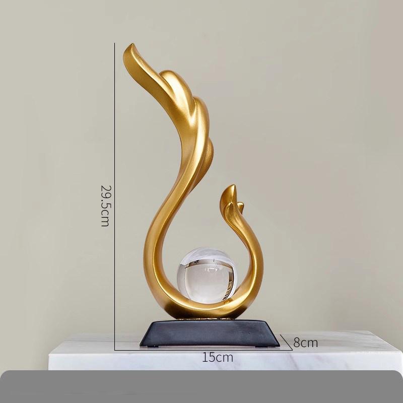 Minimalist Golden Swan Creative Abstract Ornaments Valentine's Day Gift Desk Decoration Swan Sculpture Home Decor Accessories