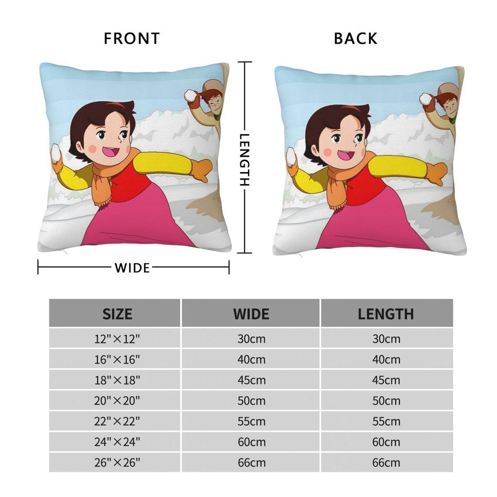 Heidi Tames Cartoon  Square Pillowcase Cushion Cover Pillow Case Throw Pillow Cover for Home Sofa Living Room