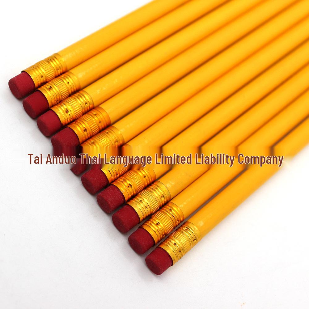 Student HB Wooden Pencils with Eraser Head and Graffiti Pen - Free Shipping