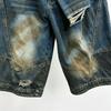 European station summer new American retro washed old ripped jeans loose wide-leg cropped pants tide