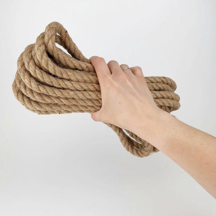 Ficelle - corde d.rect - 111057 - corde de jute 12mm 10m - corde de chanvre corde de fibres naturelles, natur