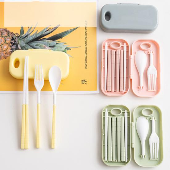 Cutlery Set Creative Reusable PP Portable Students Cutlery Set Outdoor