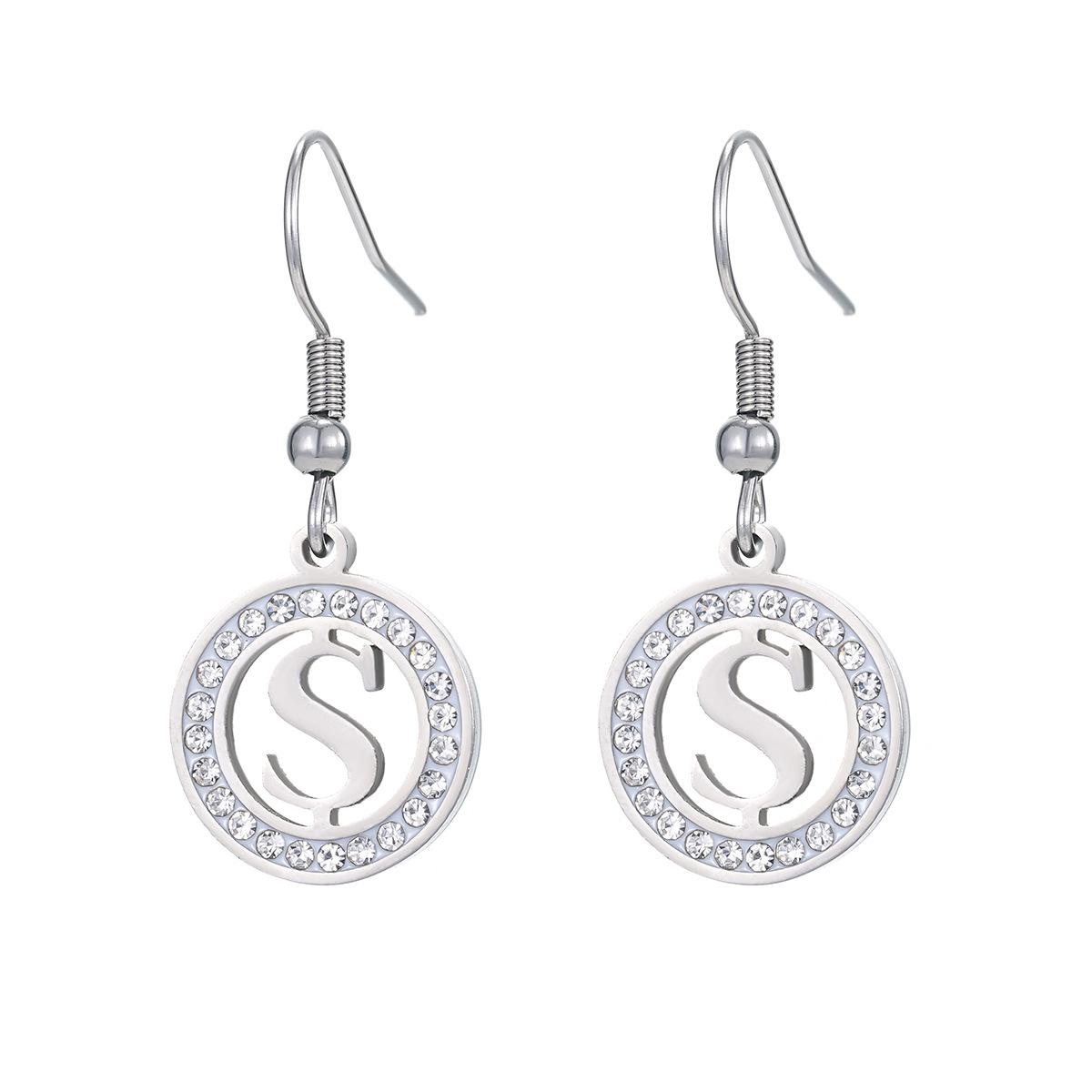 

Сережки з нержавіючої сталі з монетами HKD та USD, інкрустовані камінням CZ, Ювелірні вироби з валютою для жінок, Сміливий вуличний стиль