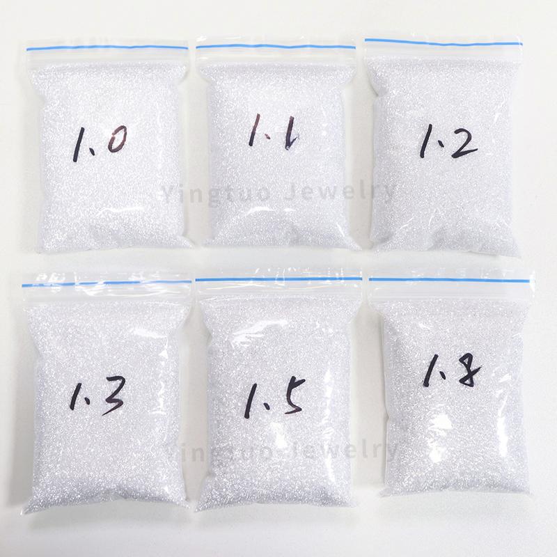 Wuzhou 1000pcs/pack Cubic Zirconia CZ 1mm- 3mm Round Brilliant Cut White Cubic Zircon Gemstone Melee Sizes