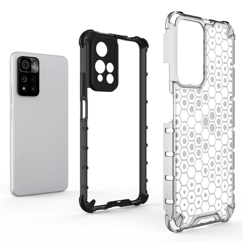 Shockproof Transparent Case For Redmi Note 11 Pro Plus 5G Honeycomb Armor Case Redmi Note 11 Pro Plus 5G Case For Redmi Note 11S