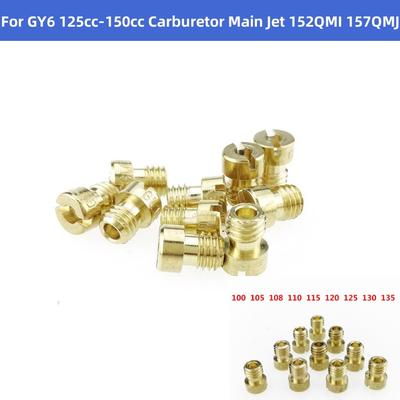 10 Pcs Carburetor Main Jet Replacement for GY6 125cc-150cc 152QMI 157QMJ M5x0.80