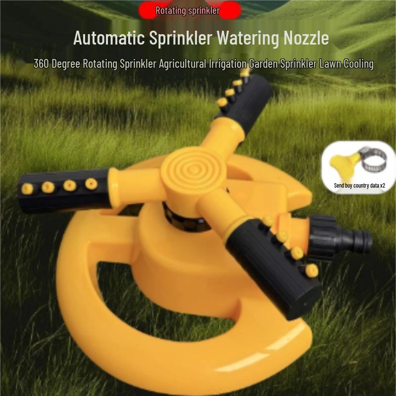 360° Automatic Rotating Sprinkler with Series Connection for Villa Gardens, Lawns, and Land.