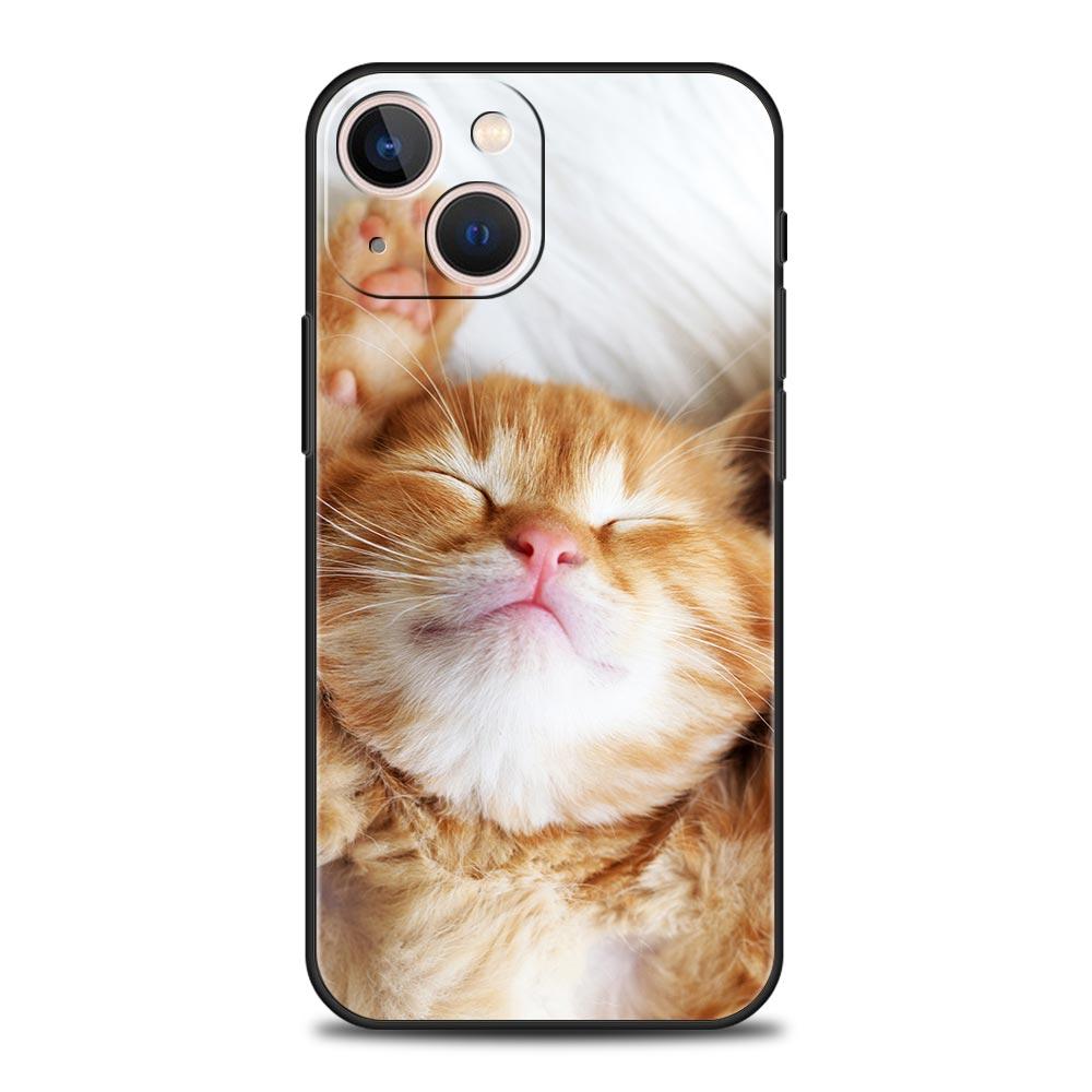 

Мягкий силиконовый чехол для телефона с милыми кошками и героями мультфильмов для iPhone 11 12 13 15 14 Pro Max X XR XS 7 8 Plus SE 2020, роскошный черный чехол Funda iPhone 12