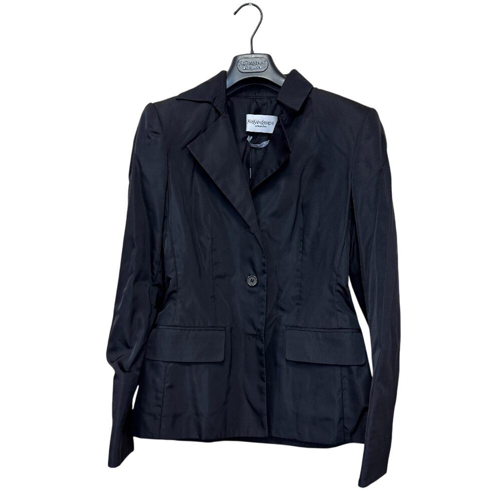 

YVES SAINT LAURENT silk tailored jacket black silk Women Used