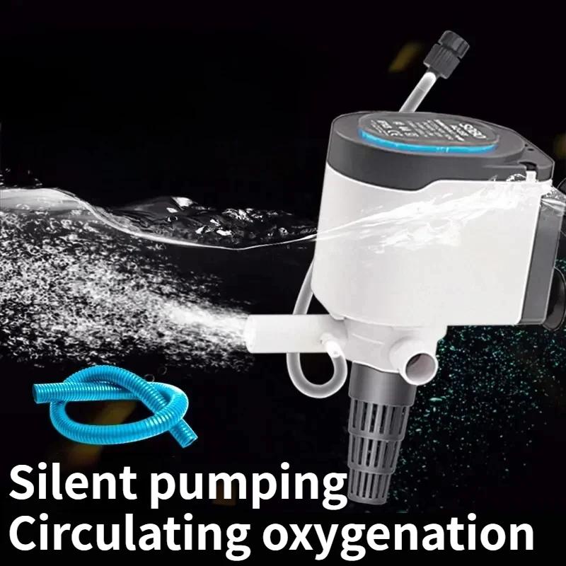 

Songbao Blu-ray Multifunctional Submersible Pump Fish Tank Oxygenation Small Aquarium Pump Three-in-one Filter Mute SB-AQ-018